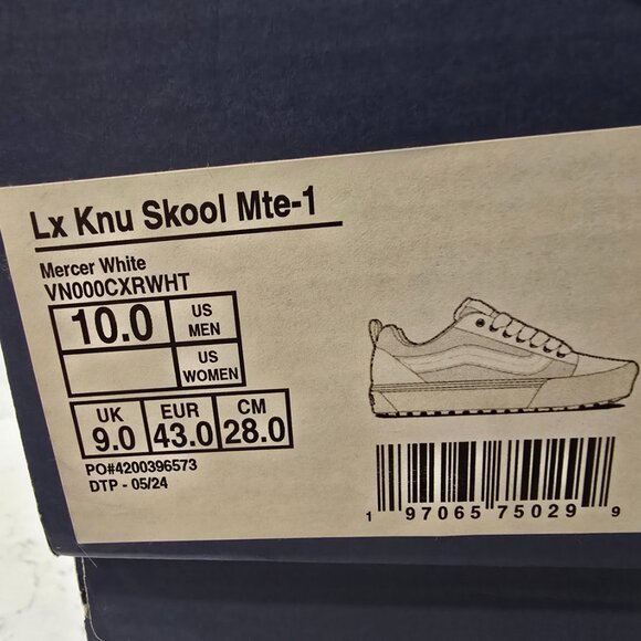 Vans Premium LX Knu Skool Mte-1 Mercer White Men Hiking Shoes VN000CXRWHT SZ 10 - Picture 9 of 14